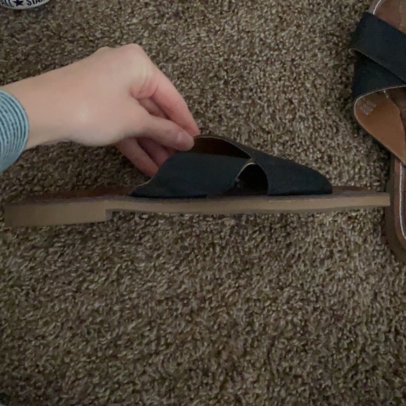 Brown sandals with black suede straps. Foam soles - Picture 2 of 6